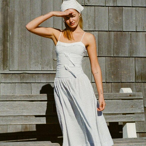 For Love And Lemons Dresses & Skirts - FOR LOVE & LEMONS Georgia Gingham Midi Dress In Blue NWT